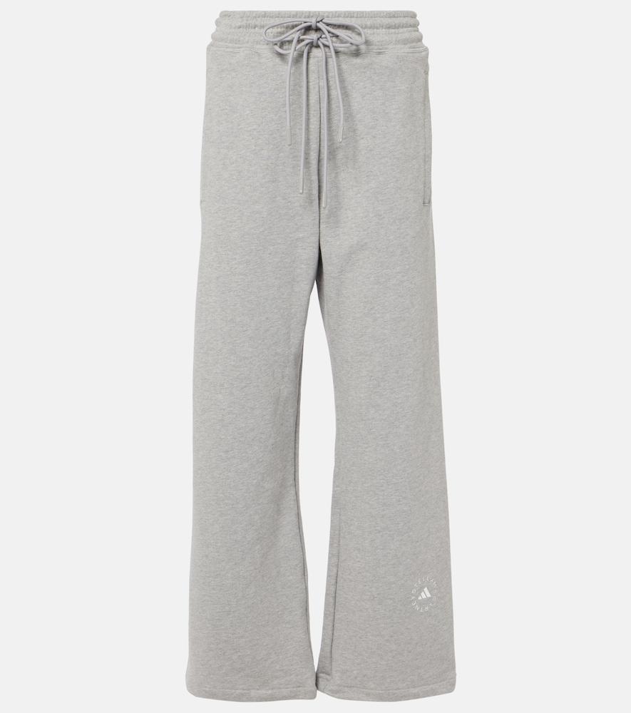 adidas by stella mccartney cotton wide-leg sweatpants