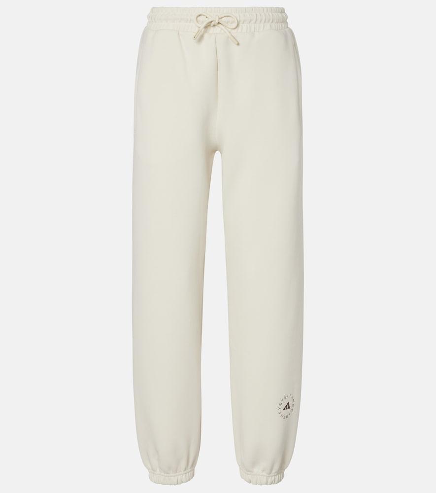 adidas by stella mccartney logo cotton-blend fleece sweatpants