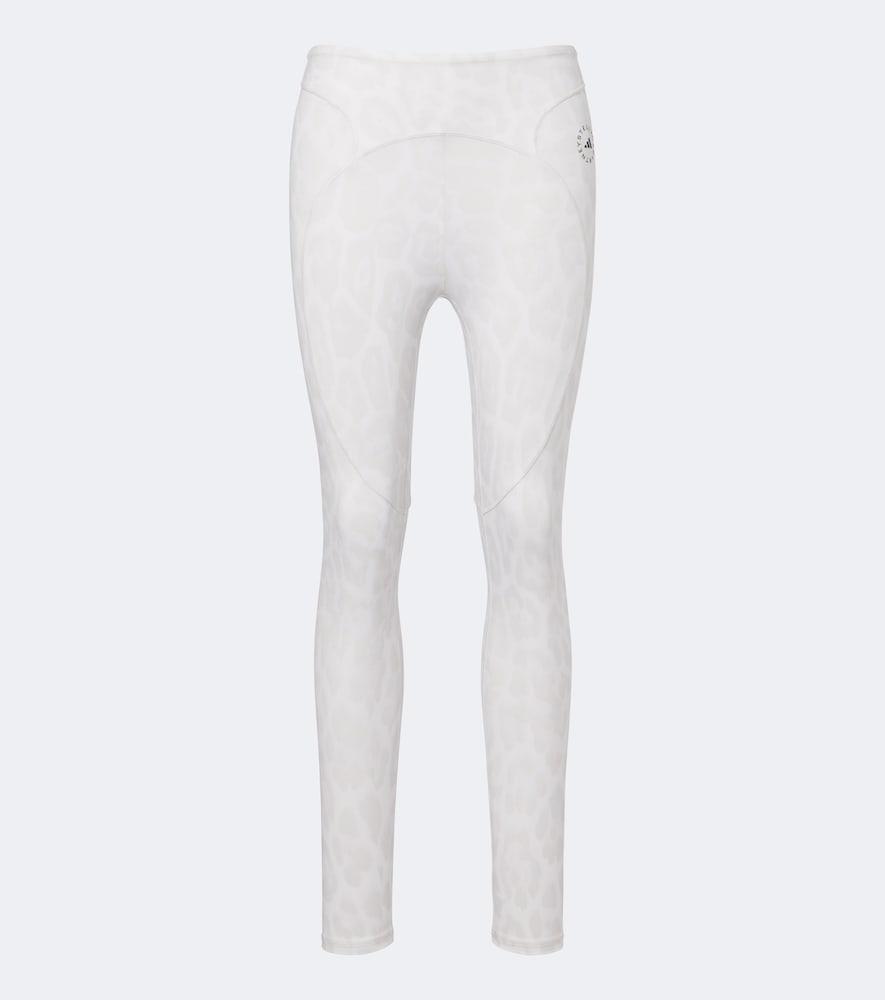 adidas by stella mccartney logo leopard-print leggings