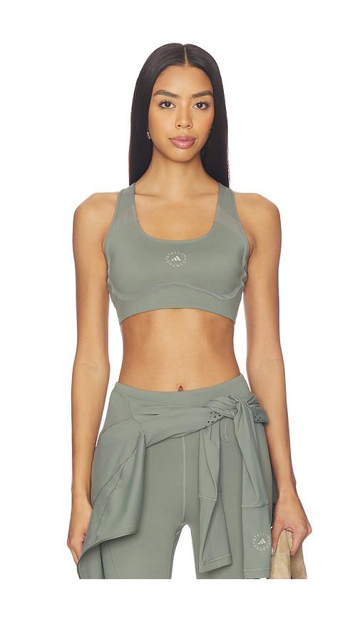adidas by stella mccartney true purpose power impact training bra in sage. - size m (also in xs)
