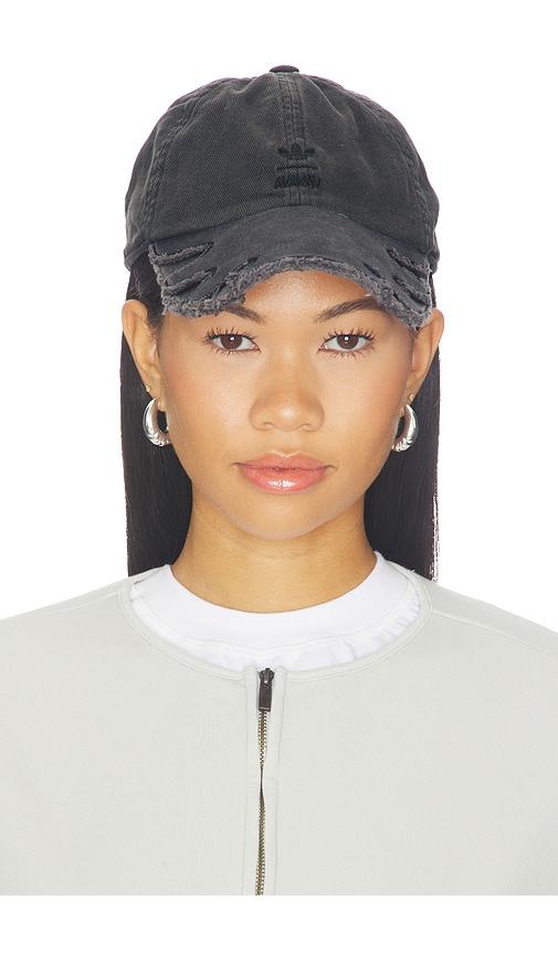 adidas originals av double brim slashed cap in grey.