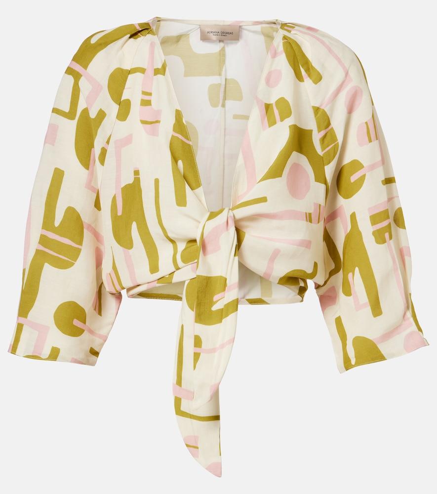 adriana degreas balearic printed crop top