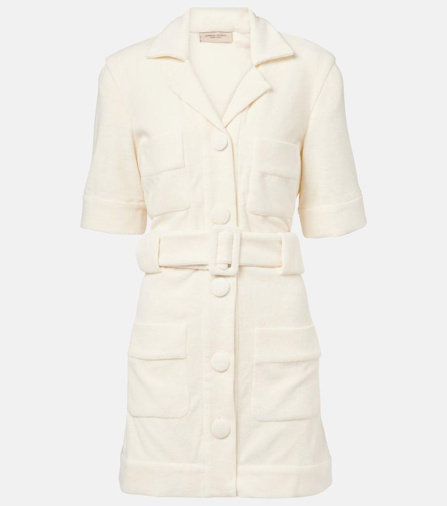 adriana degreas belted cotton-blend terry minidress