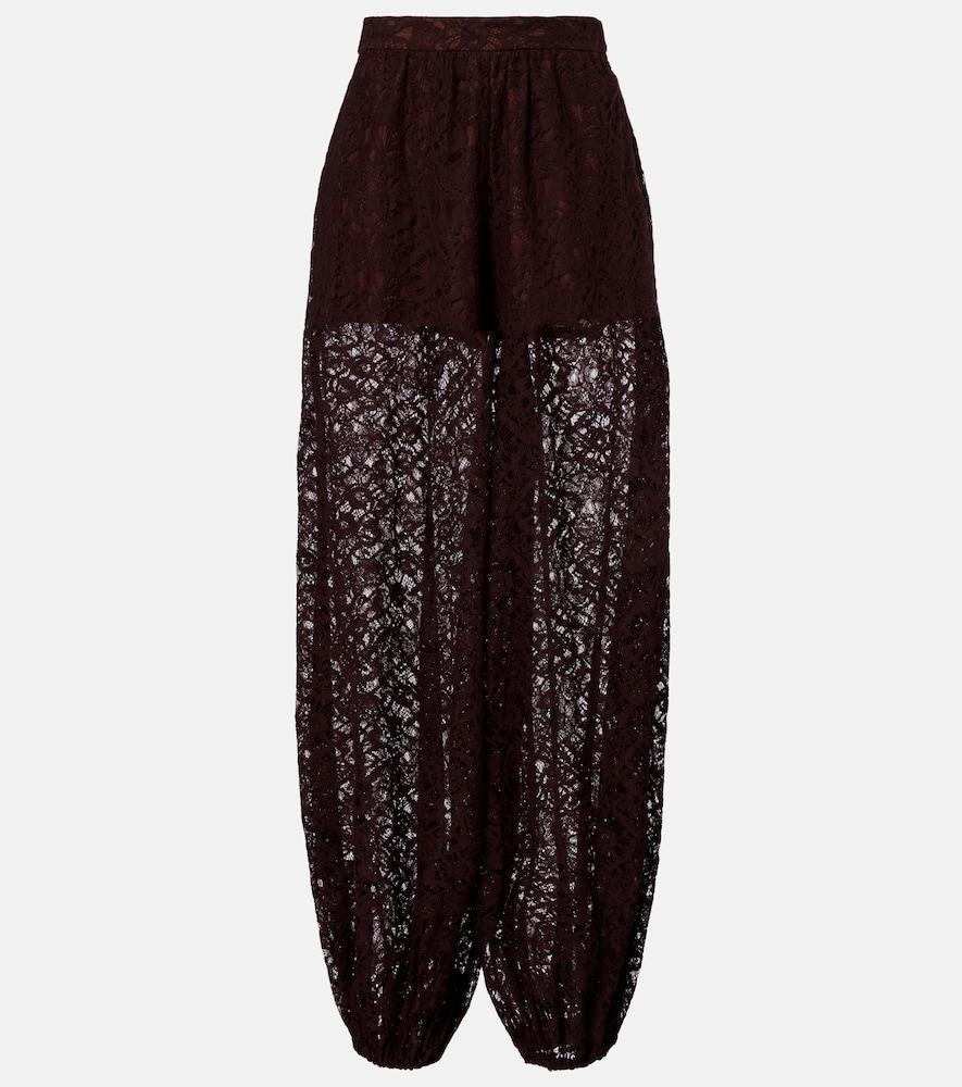 adriana degreas cotton-blend lace balloon pants