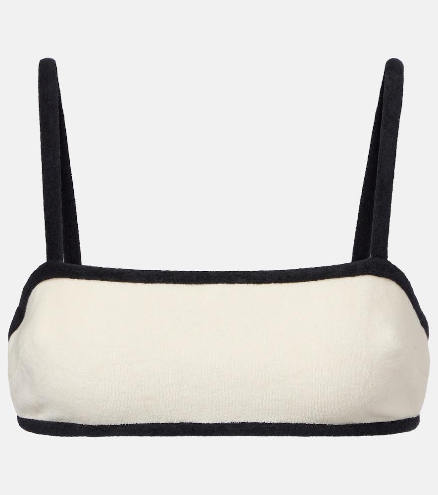 adriana degreas cotton-blend terry bikini top
