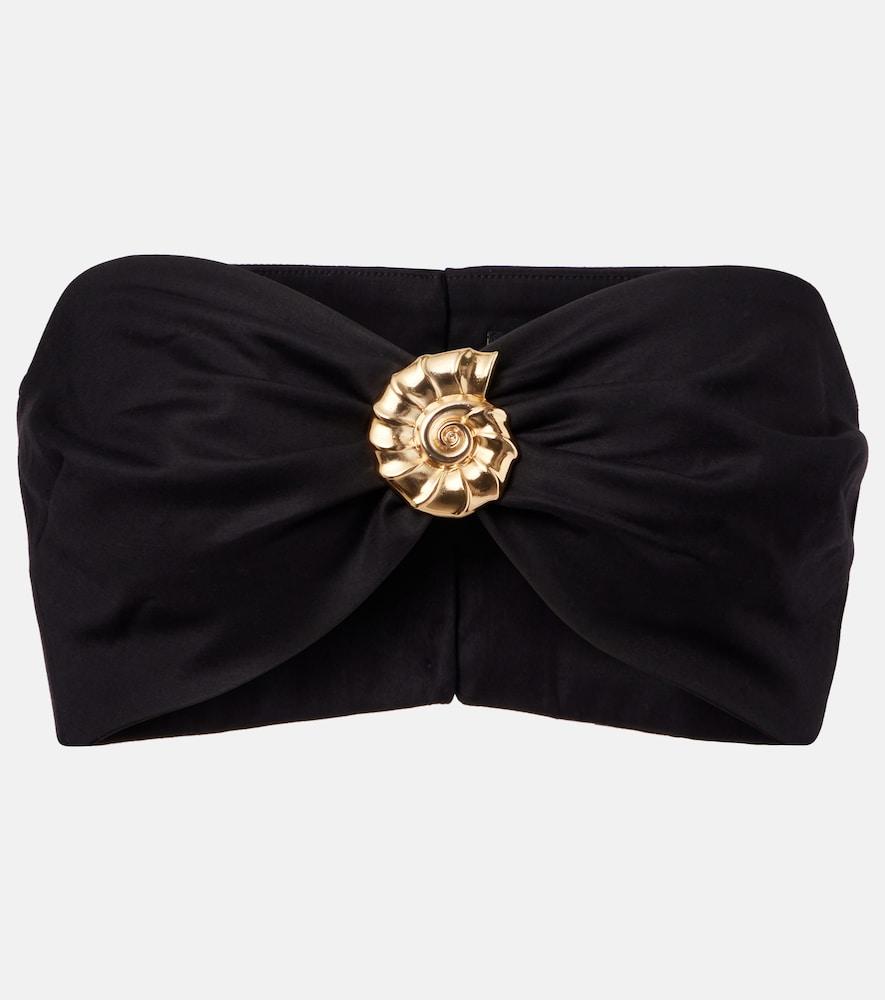 adriana degreas embellished cotton-blend bandeau top