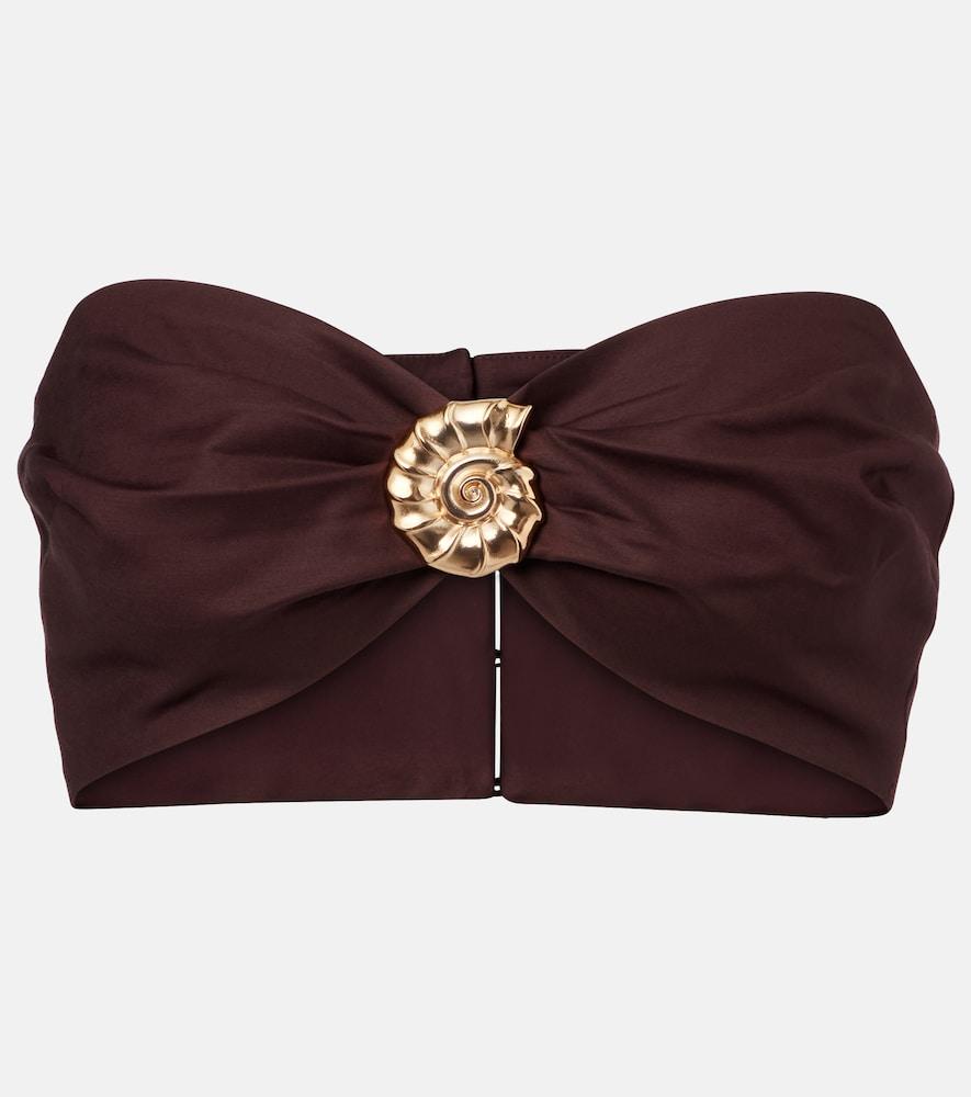 adriana degreas embellished cotton-blend bandeau top