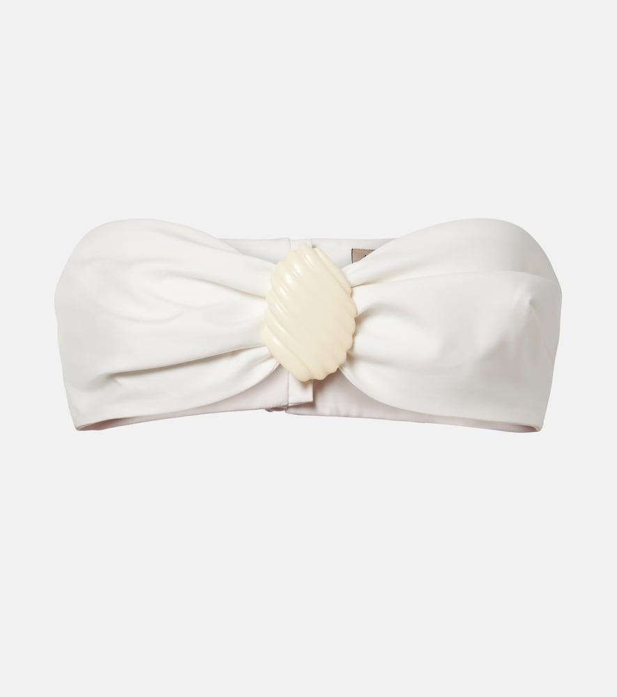 adriana degreas embellished cotton-blend bandeau top