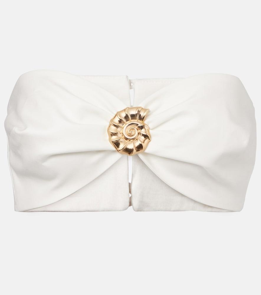 adriana degreas embellished cotton-blend bandeau top