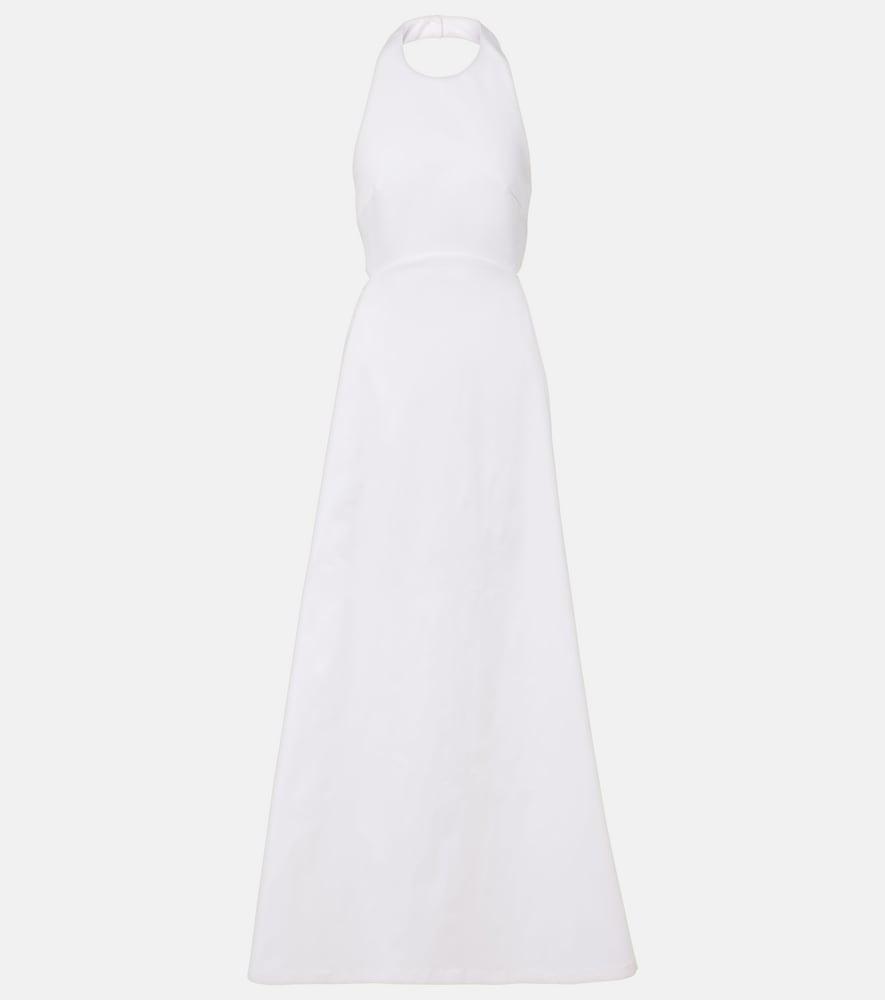 adriana degreas halterneck cotton-blend maxi dress