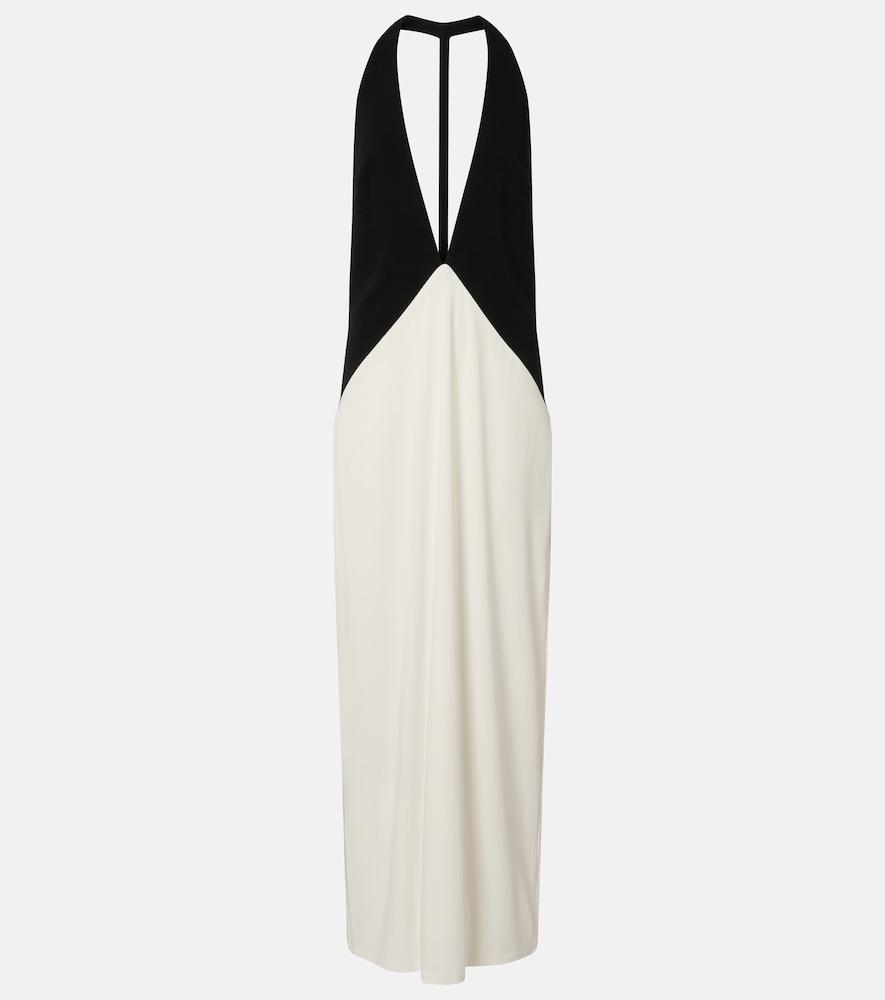 adriana degreas halterneck jersey maxi dress