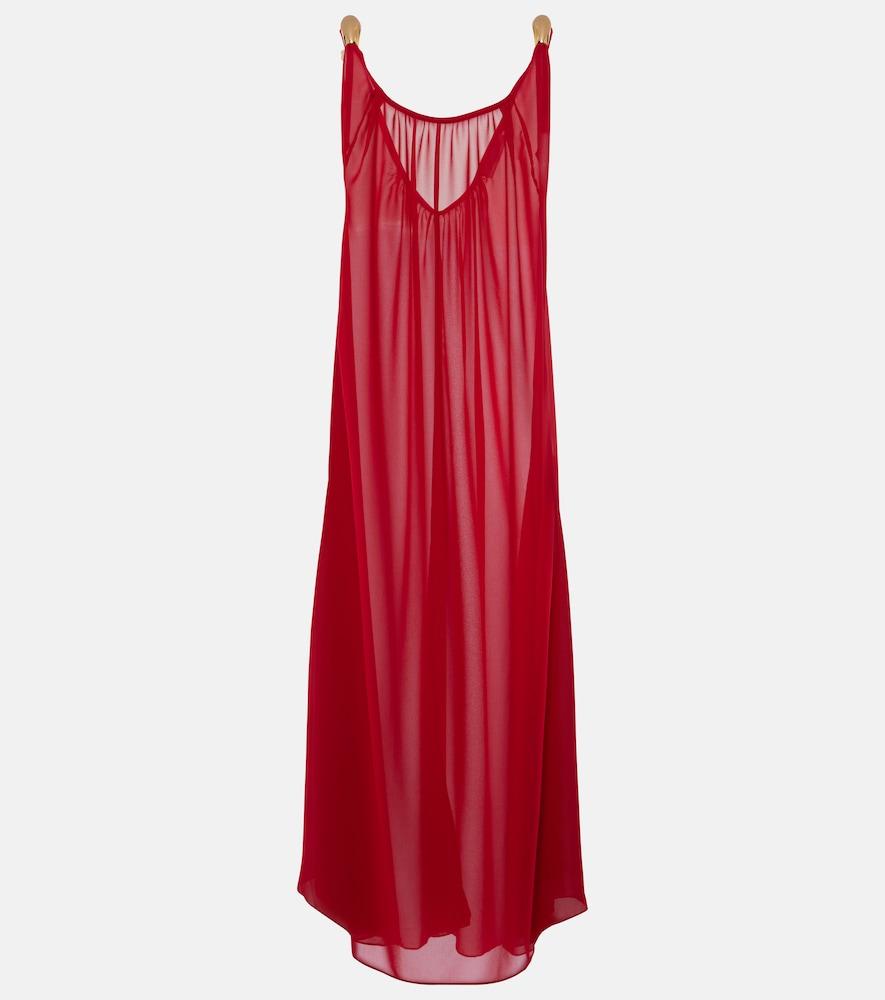 adriana degreas holiday open-back chiffon maxi dress