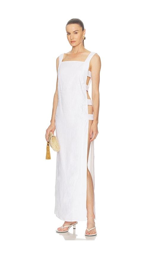 adriana degreas linen cage coverup in white. - size l (also in s, m)