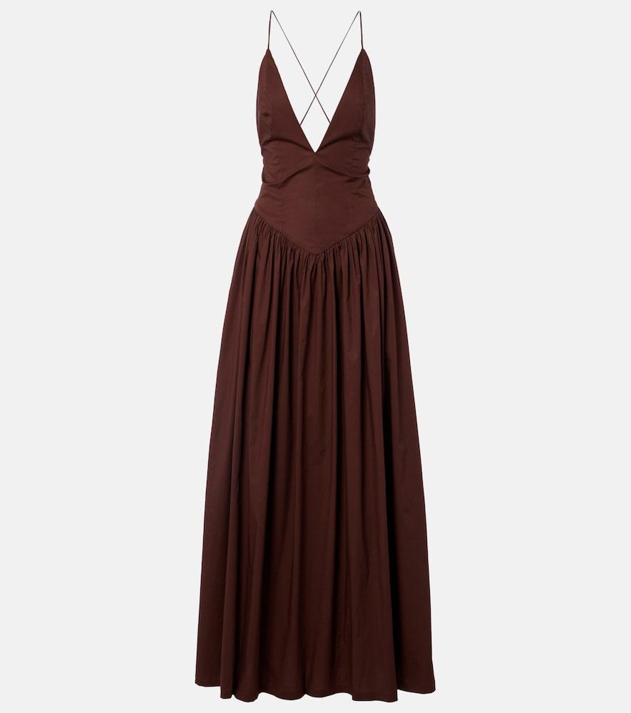 adriana degreas open-back cotton maxi dress