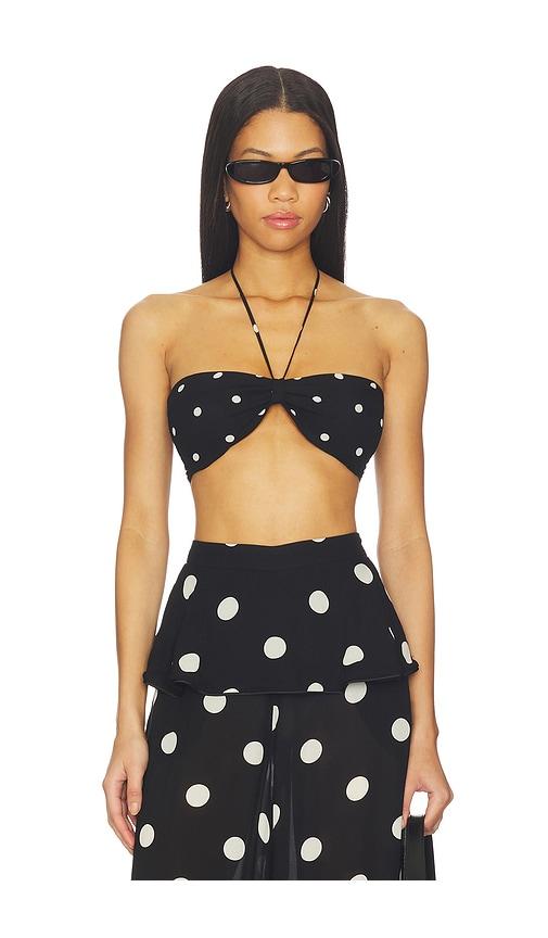 adriana degreas polka dot bandeau top in black. - size m (also in xs)