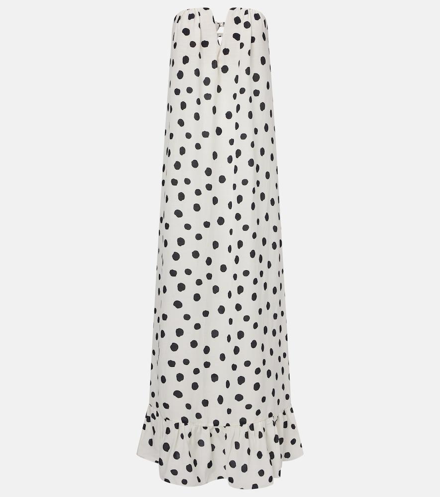 adriana degreas polka-dot bustier dress