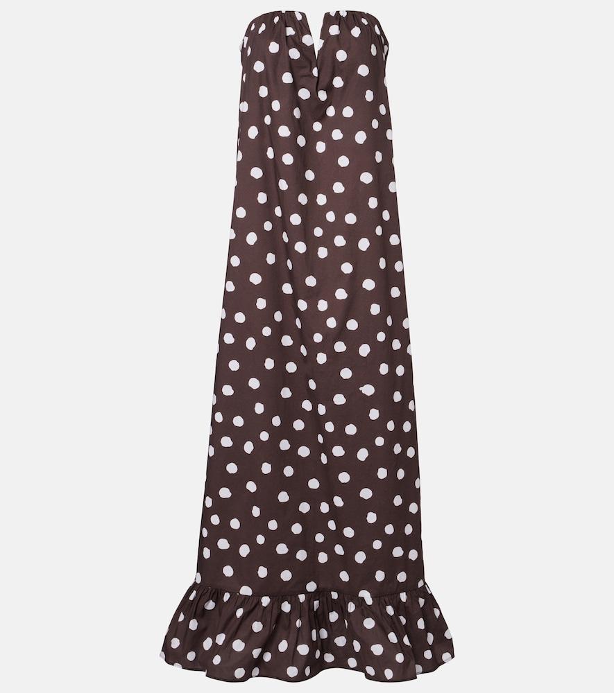 adriana degreas polka-dot cotton-blend maxi dress