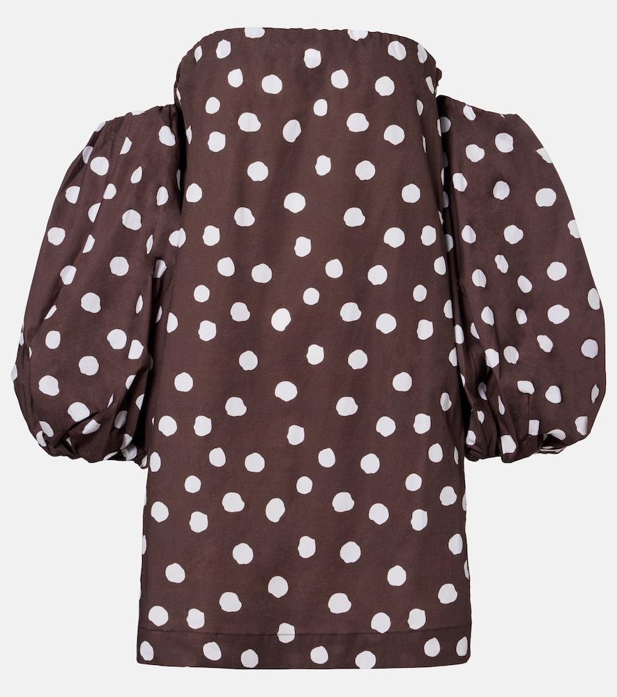 adriana degreas polka-dot cotton-blend minidress