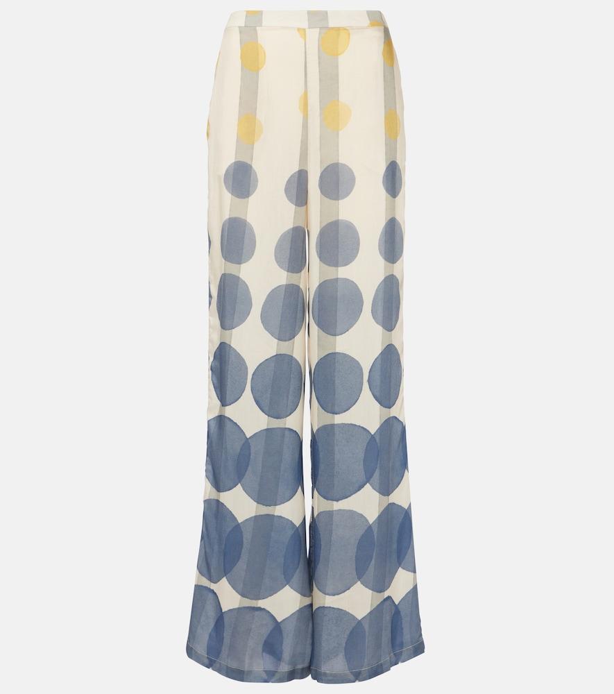 adriana degreas polka-dot wide-leg pants