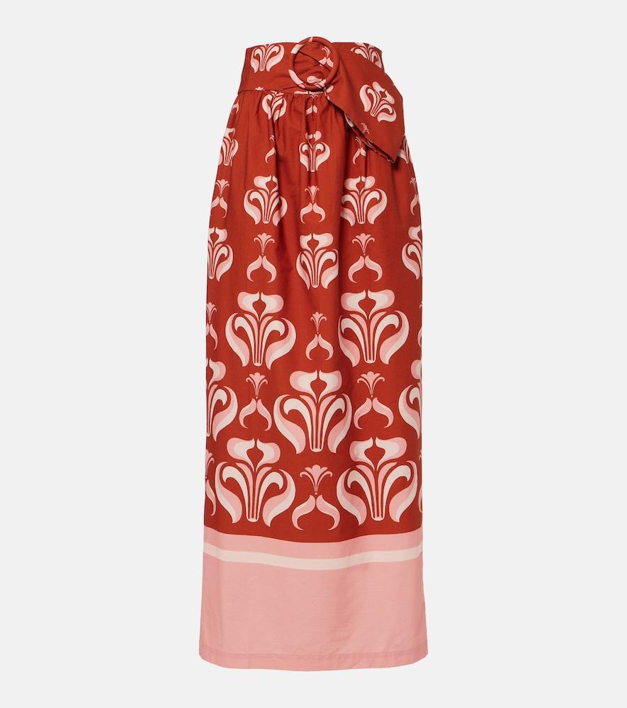adriana degreas printed cotton maxi skirt