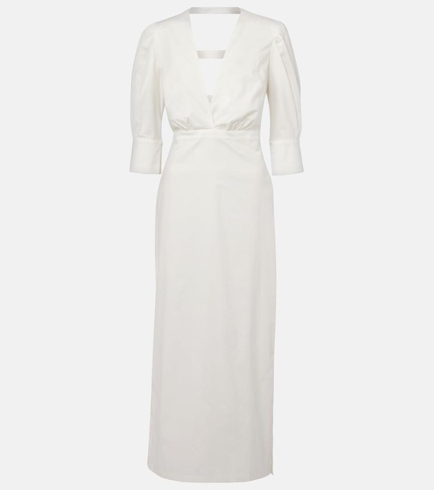 adriana degreas puff-sleeve cotton maxi dress