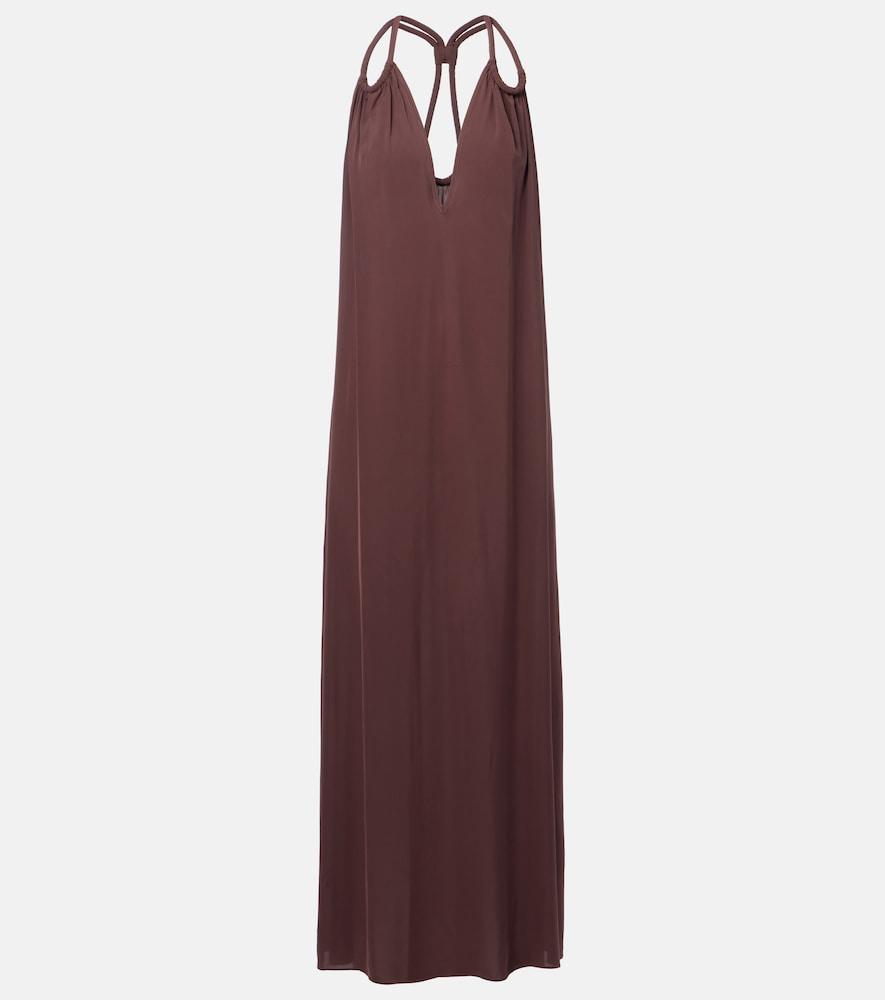 adriana degreas satin maxi dress