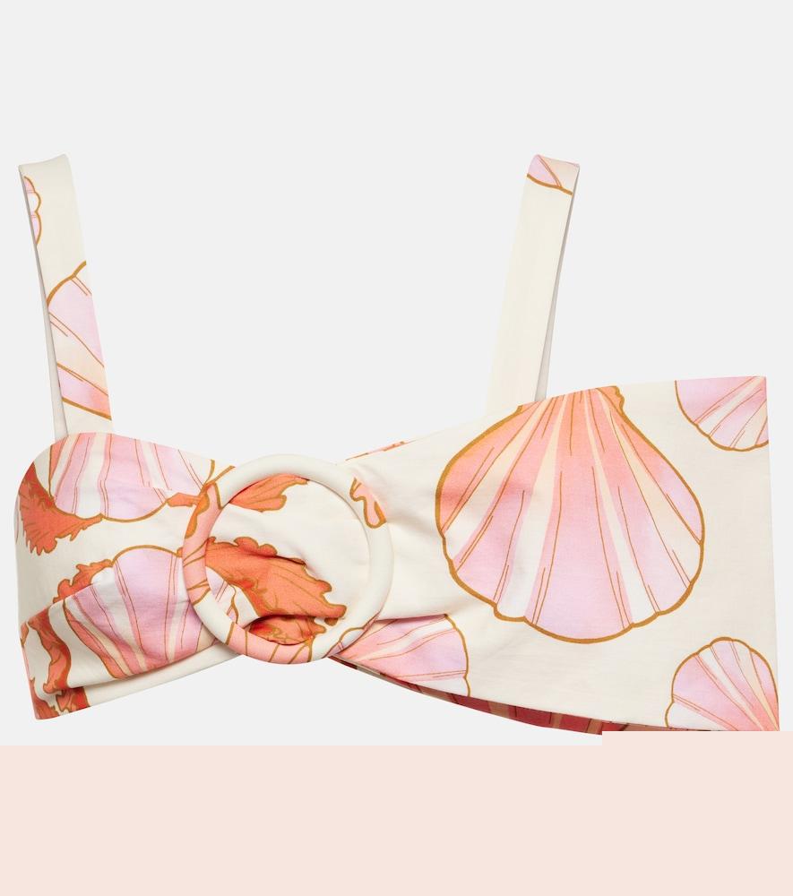 adriana degreas seashell printed cotton bra top