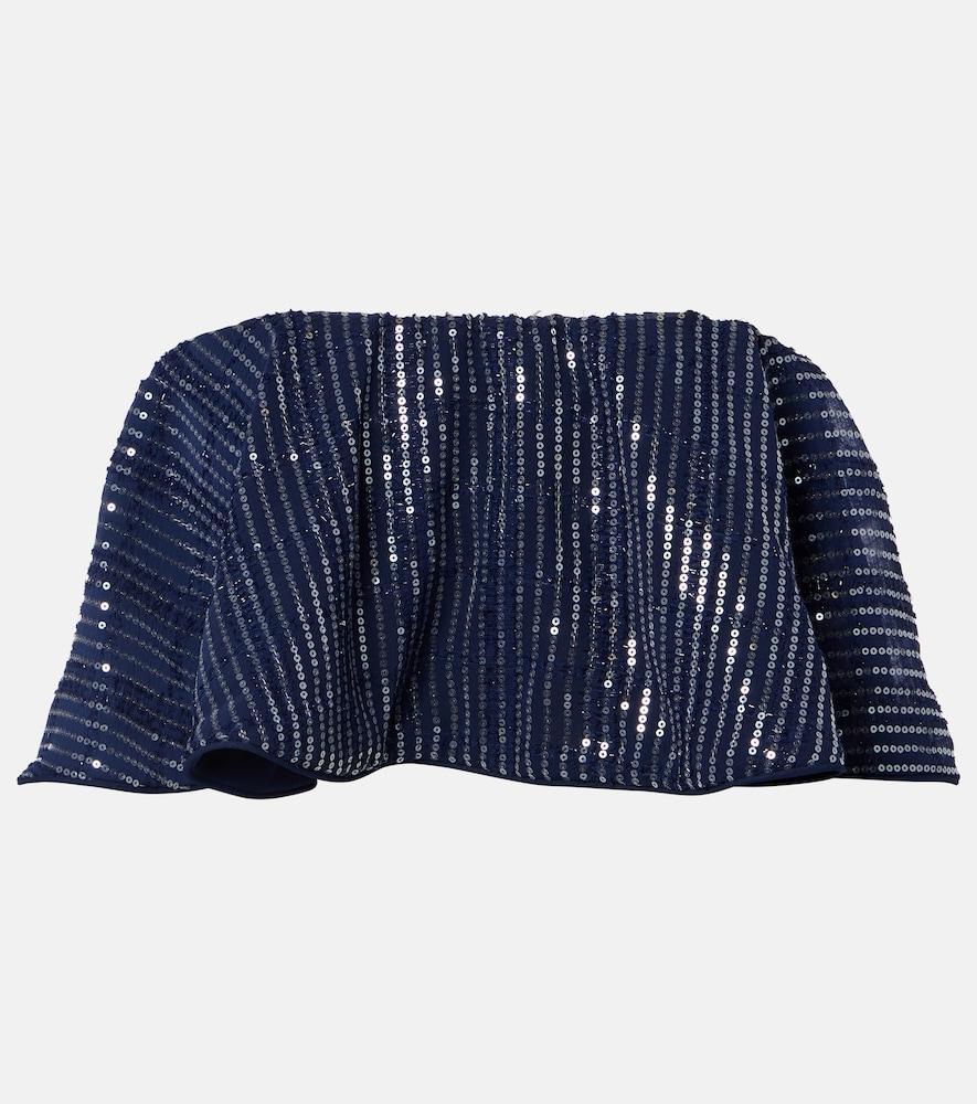 adriana degreas sequined cropped top