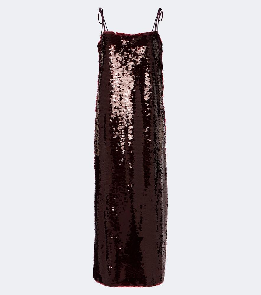 adriana degreas sequined midi dress