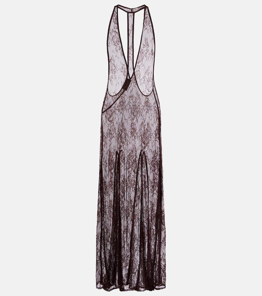 adriana degreas sheer open-back lace maxi dress
