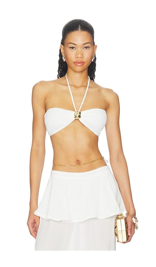 adriana degreas solid bandeau top in white. - size l (also in s, xs, m)