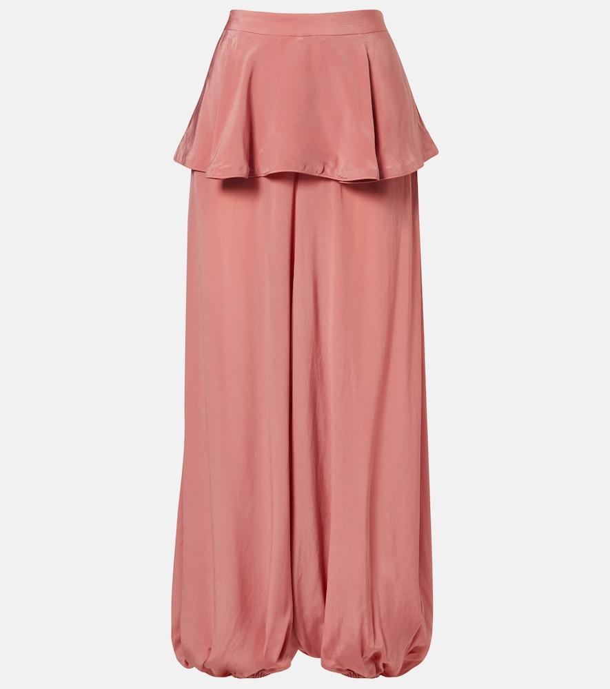 adriana degreas solid peplum balloon pants