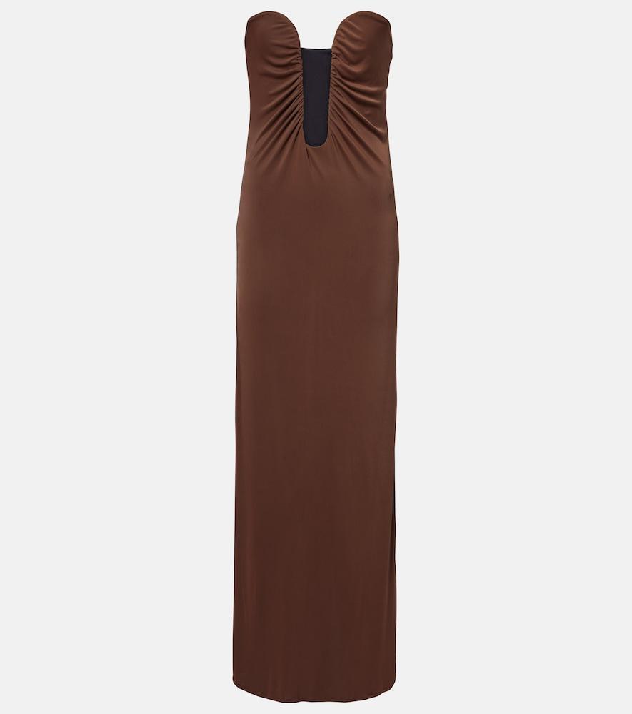 adriana degreas strapless maxi dress
