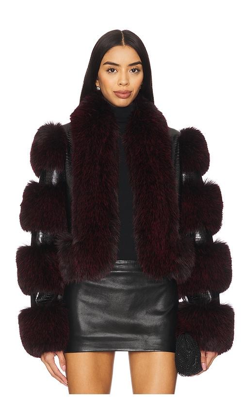 adrienne landau alessia jacket in burgundy. - size l (also in m)