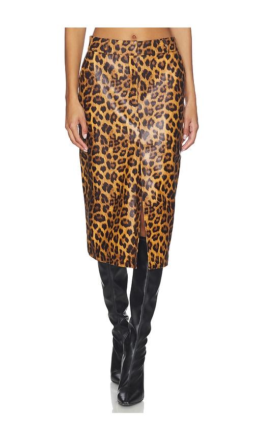 aexae leather maxi skirt in brown. - size l (also in s, xs)