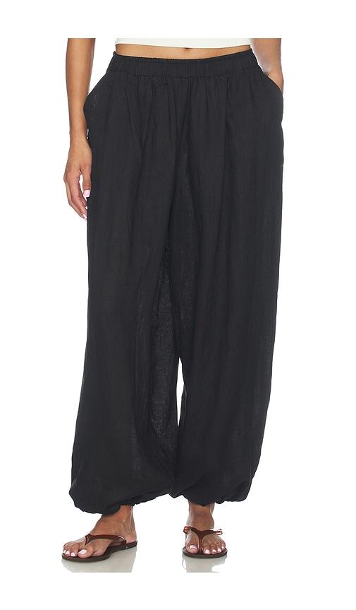 aexae linen balloon pant in black. - size l (also in m, s, xs)