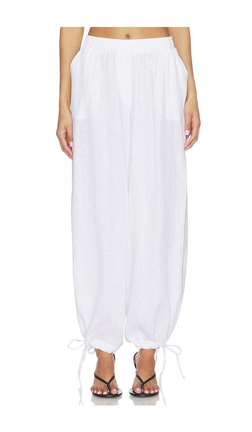aexae linen balloon pant in white. - size l (also in xs, s, m)