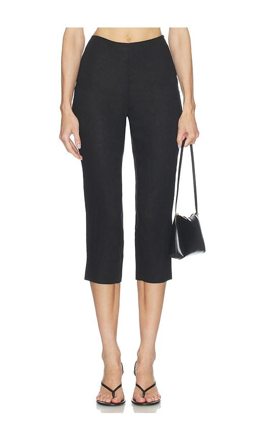 aexae linen capri pant in black. - size l (also in xs, s, m)
