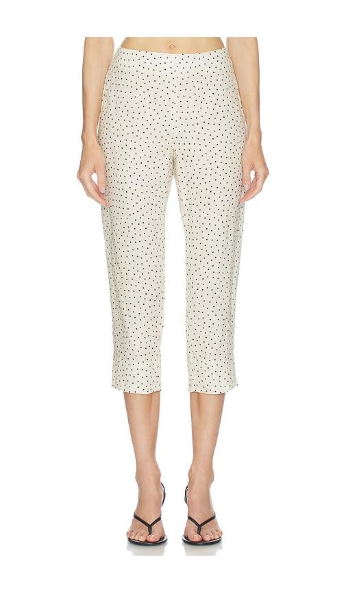 aexae linen capri pant in cream. - size l (also in s, m)