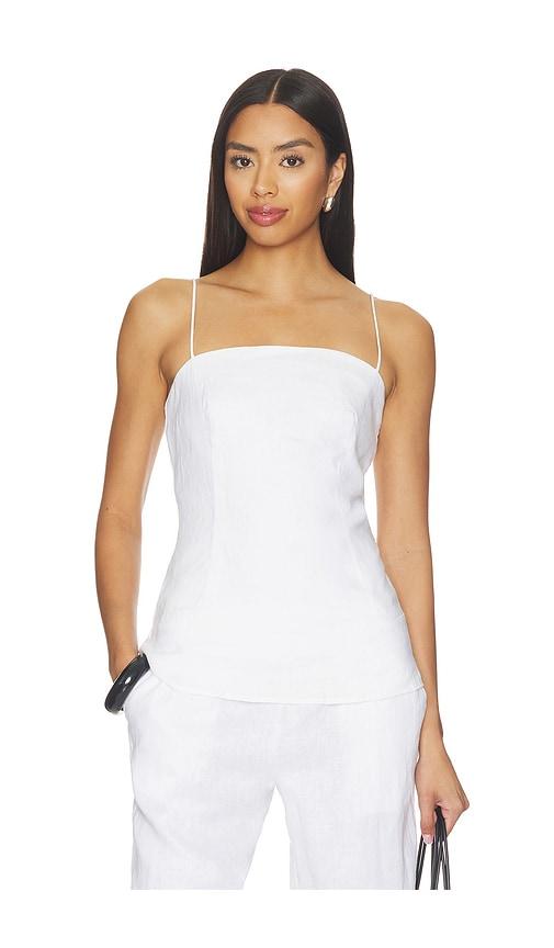 aexae linen strap top in white. - size l (also in xxs, xs, s, m)