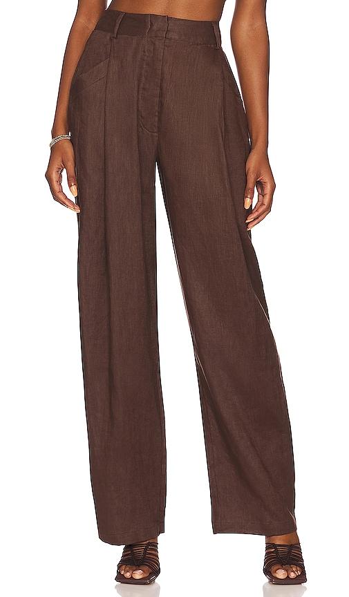 aexae linen trouser in brown. - size xl (also in xs)