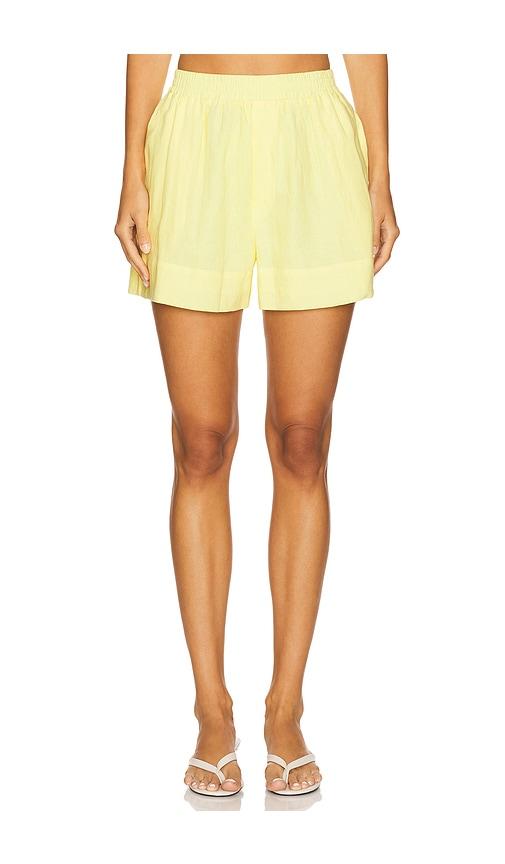 aexae linen waistband short in yellow. - size m (also in xs, s)