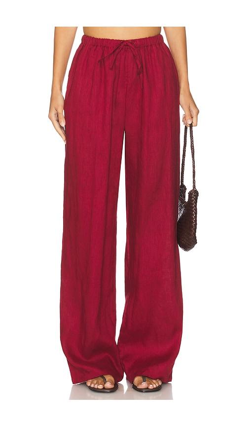 aexae x revolve drawstring pant in burgundy. - size m (also in xs, s)
