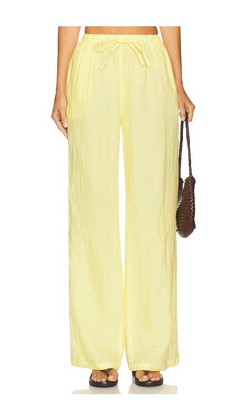 aexae x revolve drawstring pant in yellow. - size s (also in xs)