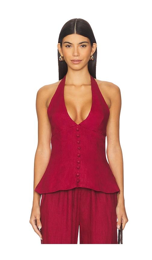 aexae x revolve halter top in burgundy. - size m (also in xxs, xs, s)