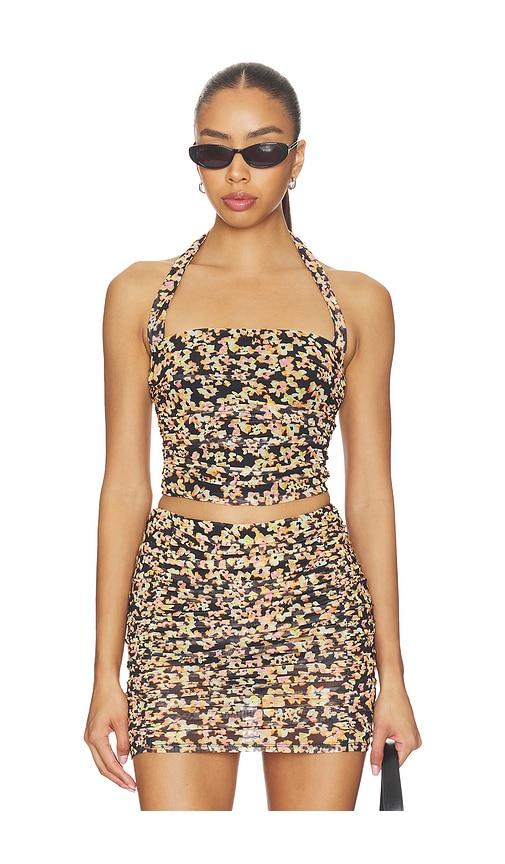 afrm aranya mesh top in black. - size l (also in xl)