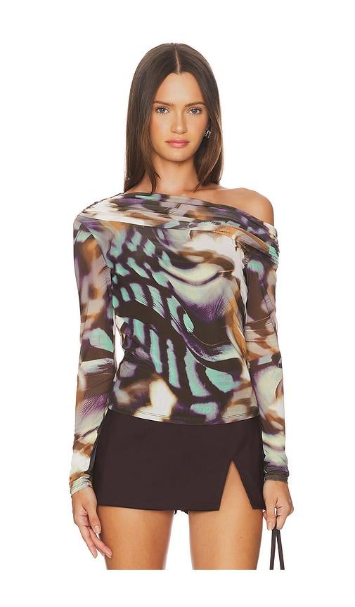afrm barry top in purple,mint. - size s (also in xs, xxs)