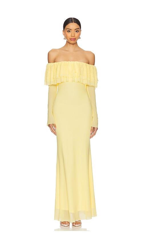 afrm betty dress in yellow. - size l (also in s, m, xl)