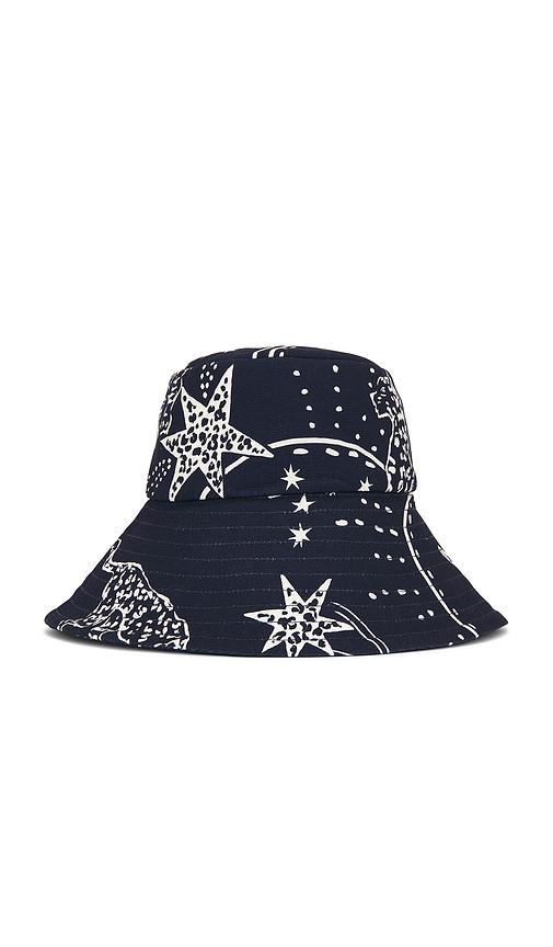 afrm bucket hat in navy.