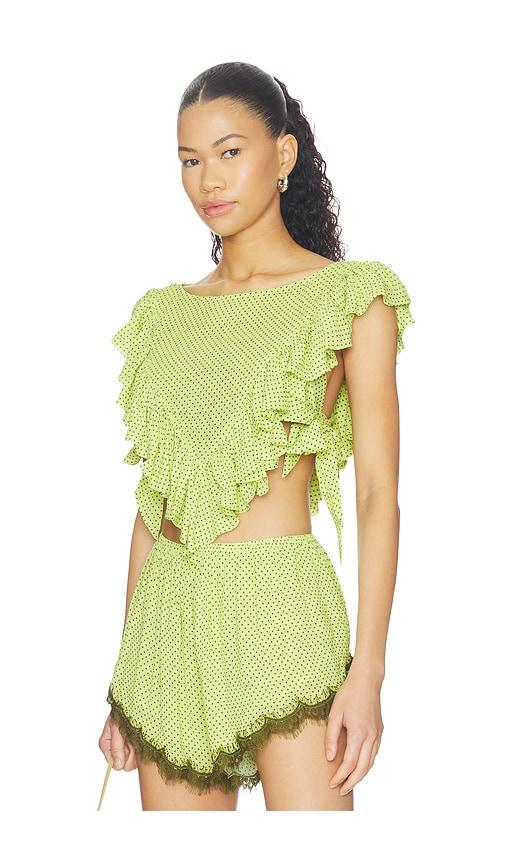 afrm cara top in green. - size l (also in s, xxs, xs, m, xl, xxl)